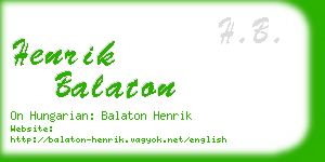 henrik balaton business card